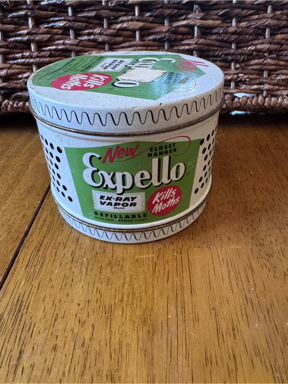 Vintage Expello Moth-Killer Tin- refillable empty tin
